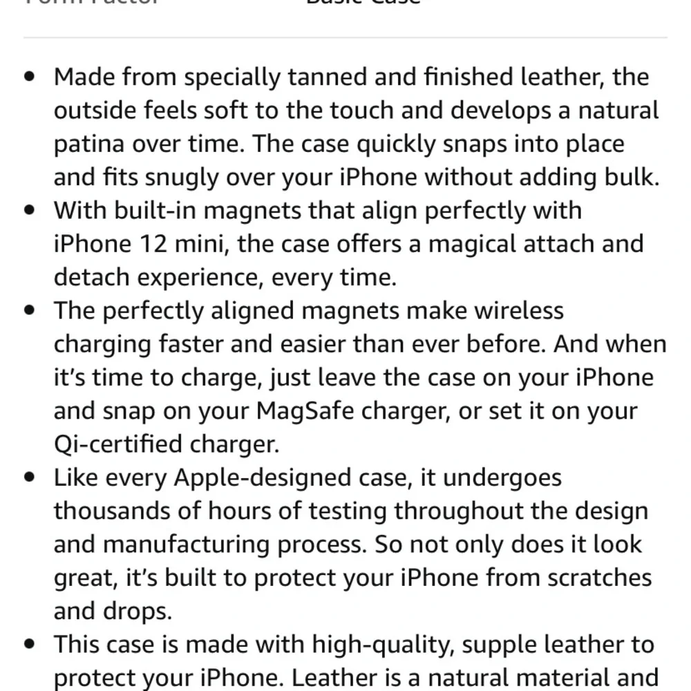 New Apple Leather Case with MagSafe (for iPhone 12 Mini) - Black